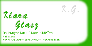 klara glasz business card